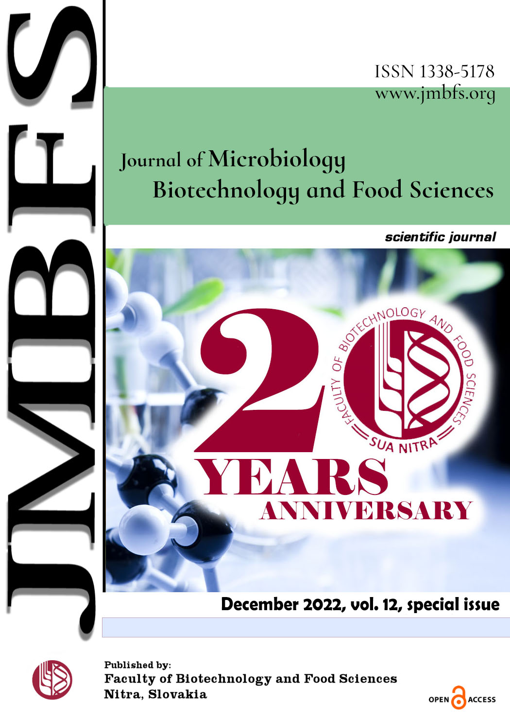 					View Vol. 12 No. Special issue (2022): 20 Years Anniversary - Faculty of Biotechnology and Food Sciences
				
